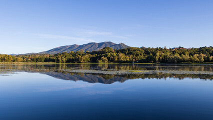 Fototapeta premium Pontile di Capolago, lago di Varese