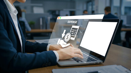 Fototapeta premium Expense management analytics system with budgeting dashboard and financial reporting tools