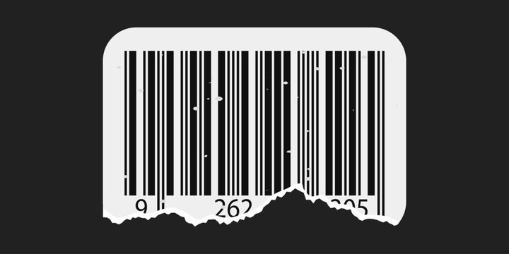 Sticker grunge ean with label barcode paper and scratch vintage png. Torn binary phone with code scan mobile and product vector graphic. Bar cardboard sticker with frame collage label.