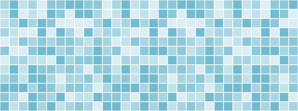 Pool blue turquoise with tile bathroom checkered for mosaic background swimming. Floor square banner with ceramic clean interior for kitchen pattern seamless. Surface retro pool with toilet.