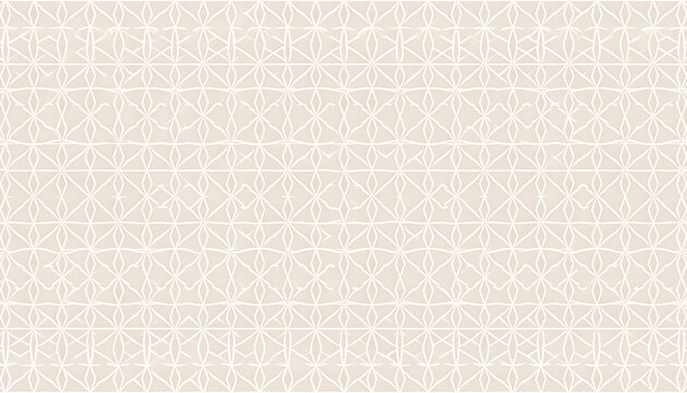 Geometric pattern with fine white lines on a beige background, seamless textile texture, elegant and modern design