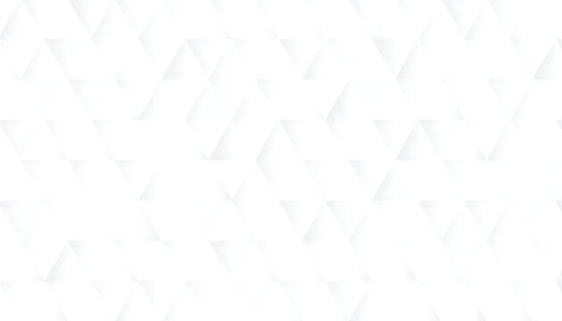 Geometric pattern with interlocking triangles and subtle shadows, clean white background, abstract texture