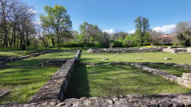 Ruins of Roman fortifications in ancient city of Diocletianopolis, town of Hisarya, Plovdiv Region, Bulgaria