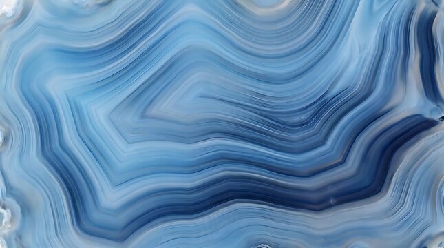 Close-up of a blue agate slice showing intricate swirling patterns and layers of mineral deposits stone
