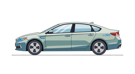 Fototapeta premium Modern hybrid car illustration with a clean design