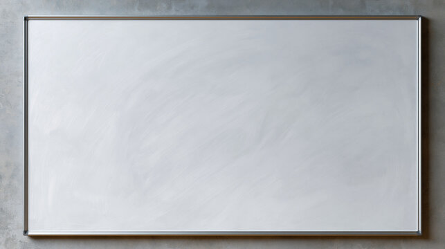 Clean empty whiteboard with faint ghosted marker residue on a smooth matte surface under classroom lighting, blank workspace background ideal for education editorial, corporate training, startup cul