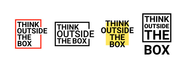 Think outside box quote motivation icon idea. Outside box concept design project logo creativity © kolonko