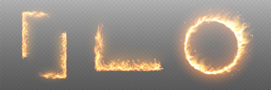 Fiery frames and a glowing circle providing powerful visual effects and hot energy