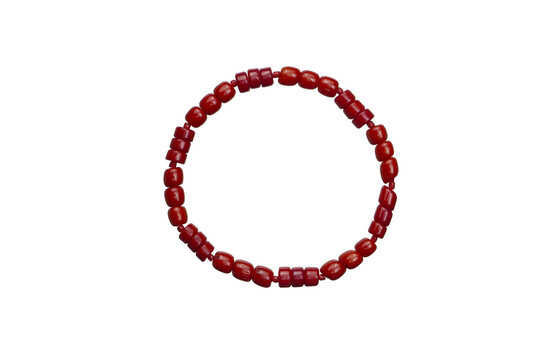red beads isolated on white