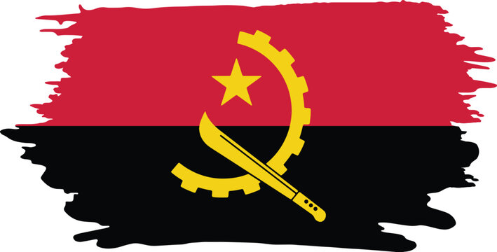 Angola Flag Brush Stroke Angola Flag Vector