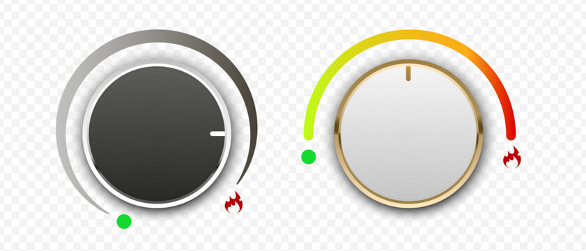 Sound Control Knobs with Gradient Color Range and Heat Indicator