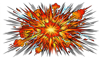 Retro comic book style explosion vector illustration isolated on white background © MdSidur