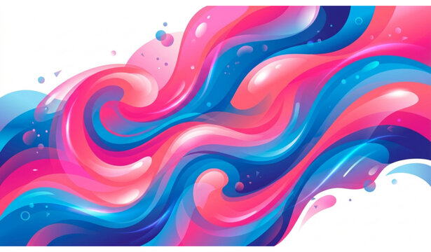 ​Colorful abstract liquid wave background with glossy pink and blue swirls