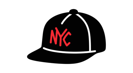 Fototapeta premium Black baseball cap with NYC logo.