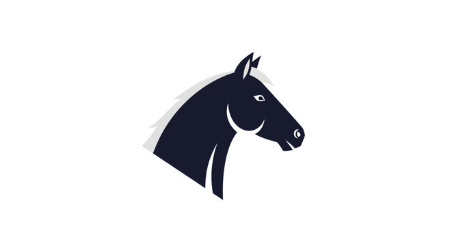 Black Horse Head Silhouette Profile.
