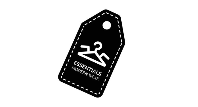 Black Tag With White Swimming Logo.