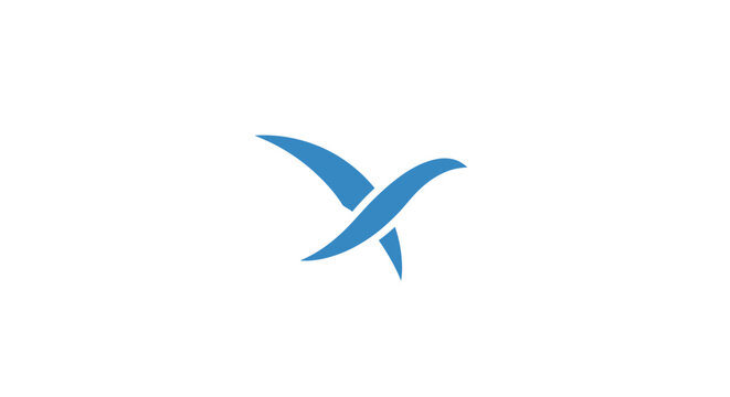 Blue Bird in Flight Silhouette.