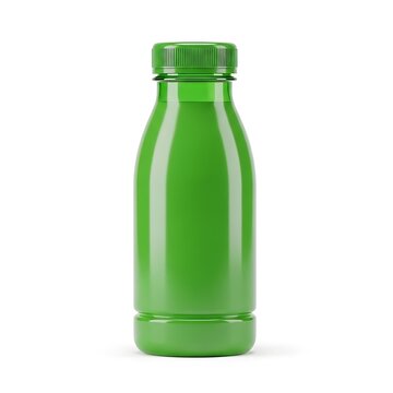 Green plastic bottle with green cap