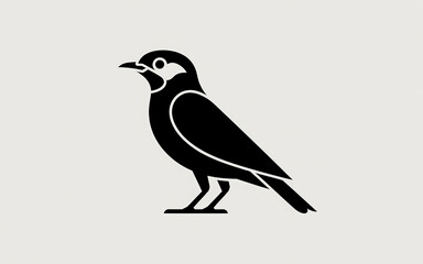 Obraz premium Black Bird Silhouette Vector Illustration On A White Background