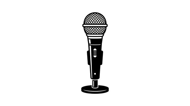 Professional vocal microphone icon isolated on white background vector illustration.