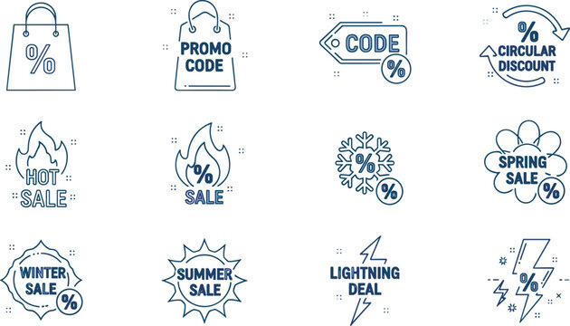 Shopping bag promo code circular discount hot sale snowflake for seasonal promotions.