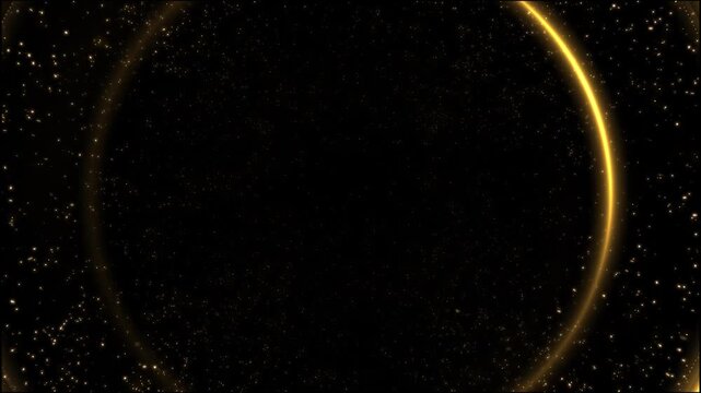 Golden shock wave light effect, golden technology style shockwave. 4K explosion shockwave effect and diverging waves on transparent background. Glowing shockwave particles. Overlay template.