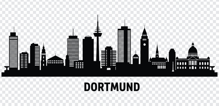 Dortmund city skyline silhouette, vector illustration