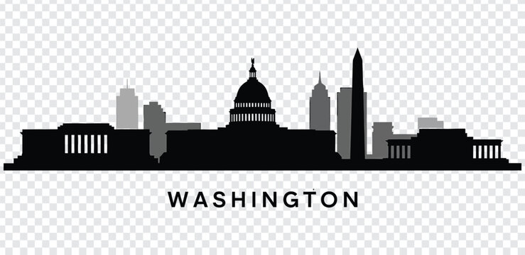 Washington dc city skyline silhouette