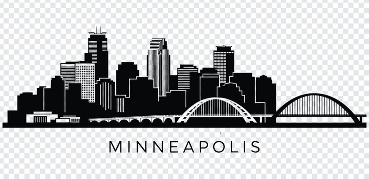 Minneapolis minnesota city skyline silhouette vector illustration