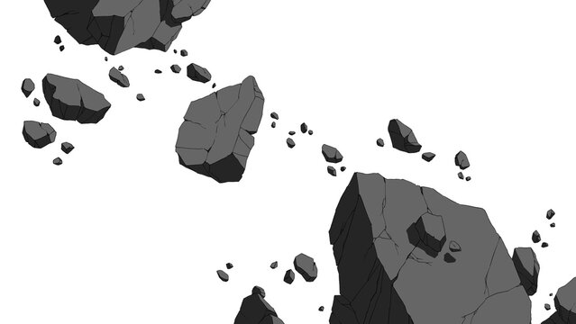 Anime Comic Manga 2D style rock stone effect png
