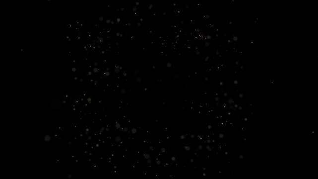 Golden light spots shockwave particle effects, smoke and dust dissipate. Magical explosion shockwave effect, diffused wave on a transparent background. Glowing shockwave particles. Overlay template.