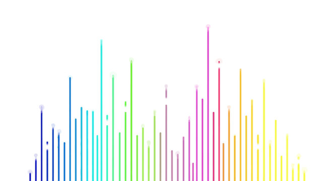 Colorful abstract sound wave pattern on white background