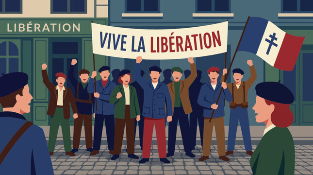French Resistance Fighters Supporting the Liberation