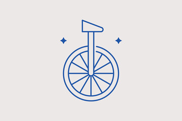 Unicycle line icon for circus performance concepts. Minimalist vector illustration for carnival entertainment content. © HenryFord