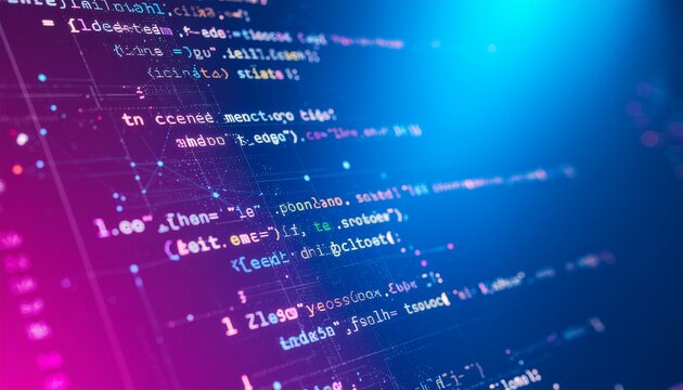 Code, HTML, php web programming source code. Abstract code background - 3d rendering