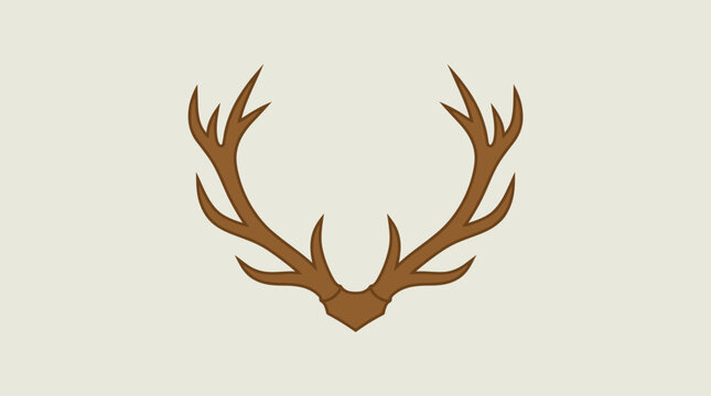 A simple illustration of brown deer antlers on a light background