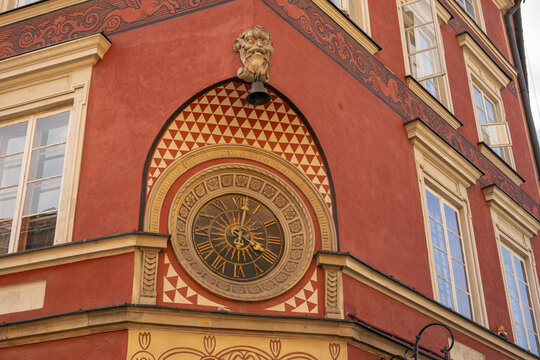Warsaw, Poland, 20 June 2019: Old town and decorative elements in Warsaw