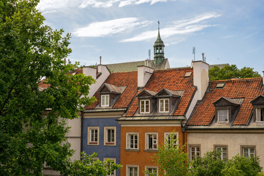 Warsaw, Poland, 20 June 2019: Old town and decorative elements in Warsaw
