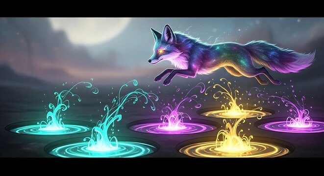 Fantasy dragon emerging from magical portal.