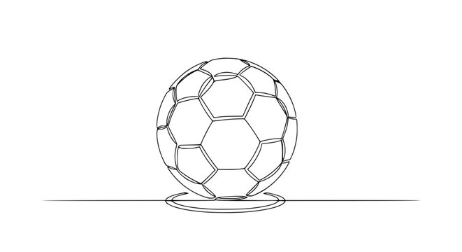 Minimalist Soccer Ball Drawing on White Background