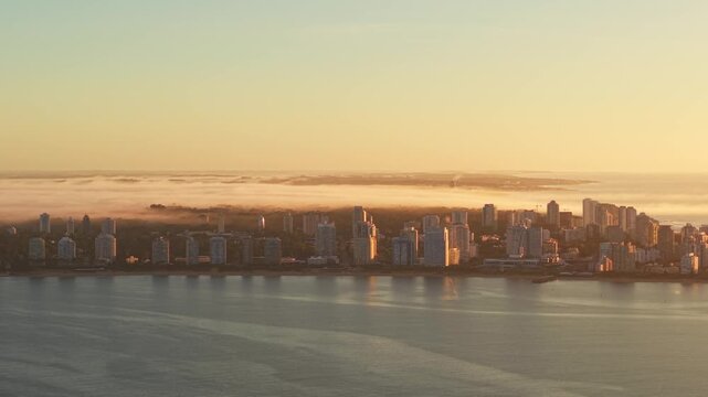Golden sunrise in Punta del este uruguay