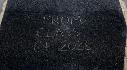 Fototapeta premium Scratched words on black sandpaper texture
