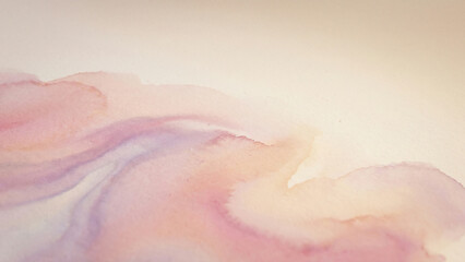 Obraz premium Soft Glowing Pink Lavender Watercolor Wave Wash Texture Gentle Harmony Aspiration Perfect for Wellness Advertising Greeting Card Brand Presentation and Premium Stationery Background Designs