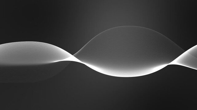 Grey and white abstract modern monochromatic wave animation background