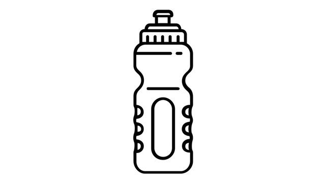 Minimalist water bottle for athlete line icon vector illustration, perfect for sports, fitness, soccer training, and gym hydration. Clean outline design for a healthy daily lifestyle and exercise.
