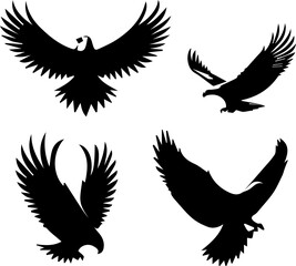 Fototapeta premium Majestic Eagle Flying Silhouette Symbolizing Freedom, Success, Strength, and Vision