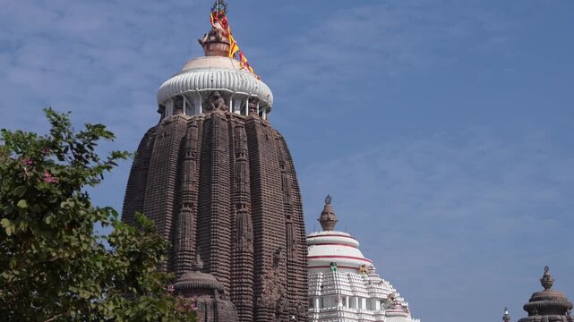 Jagannath Temple Spire in Puri Odisha India, Famous Hindu Pilgrimage Landmark and Sacred Architecture Video
