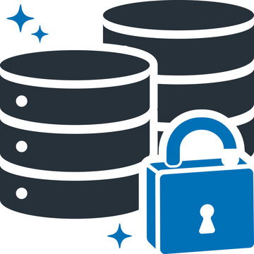 decryption icon concept in blue color