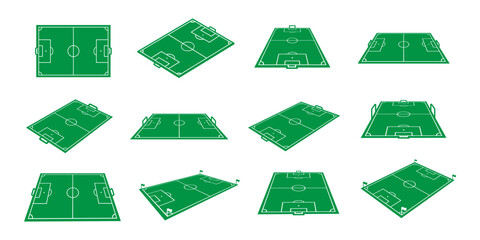 Soccer Field Icons from Various Perspectives for Sports Strategy and Match Analysis © Hilman