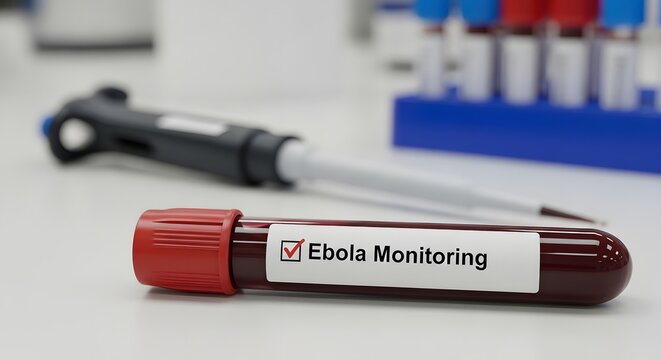 Ebola virus testing with a blood sample in a laboratory for the concept of disease prevention and medical research.